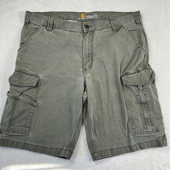 Carhartt Men's Cargo Utility Shorts Size 38X10 Green - Picture 3 of 9